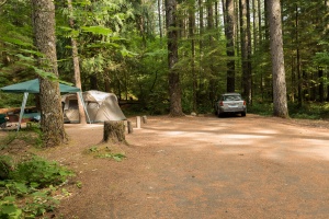 Photo of campsite at Lower Falls